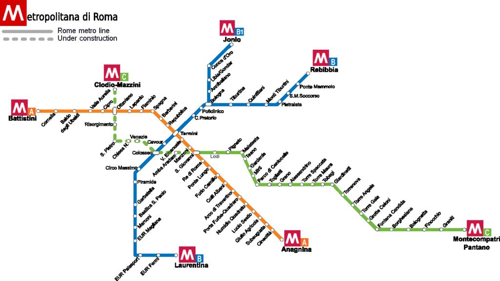 mappa metro roma